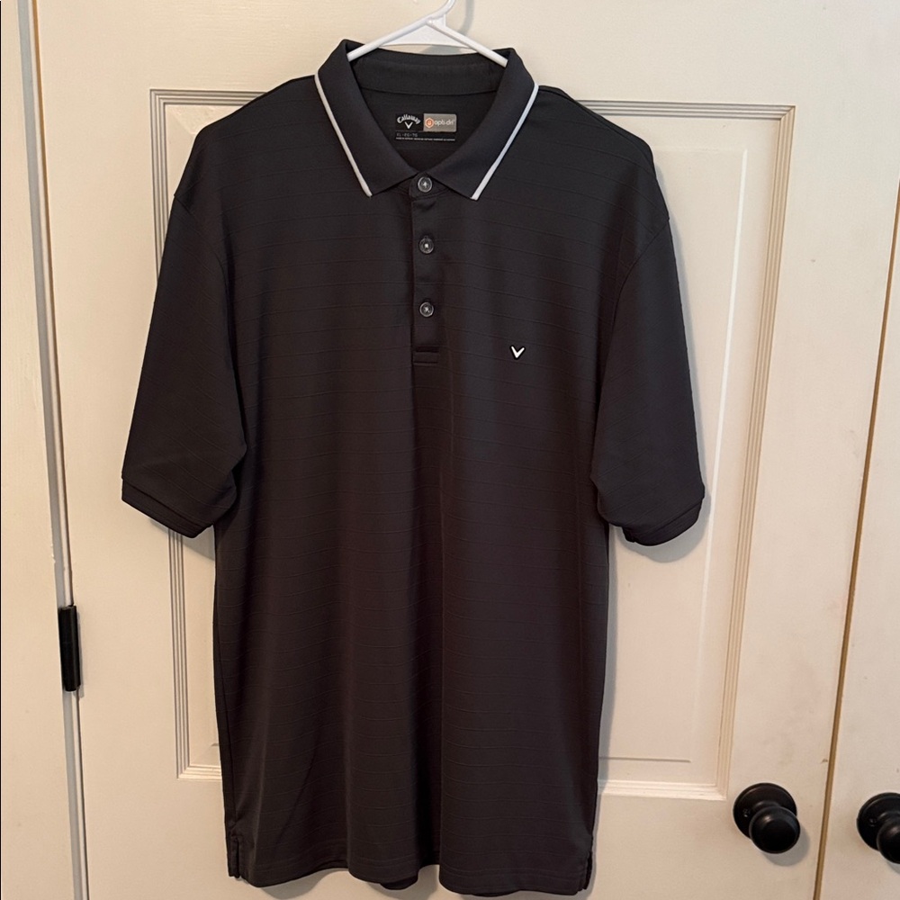 Callaway Black Polo with White Contrast Trim